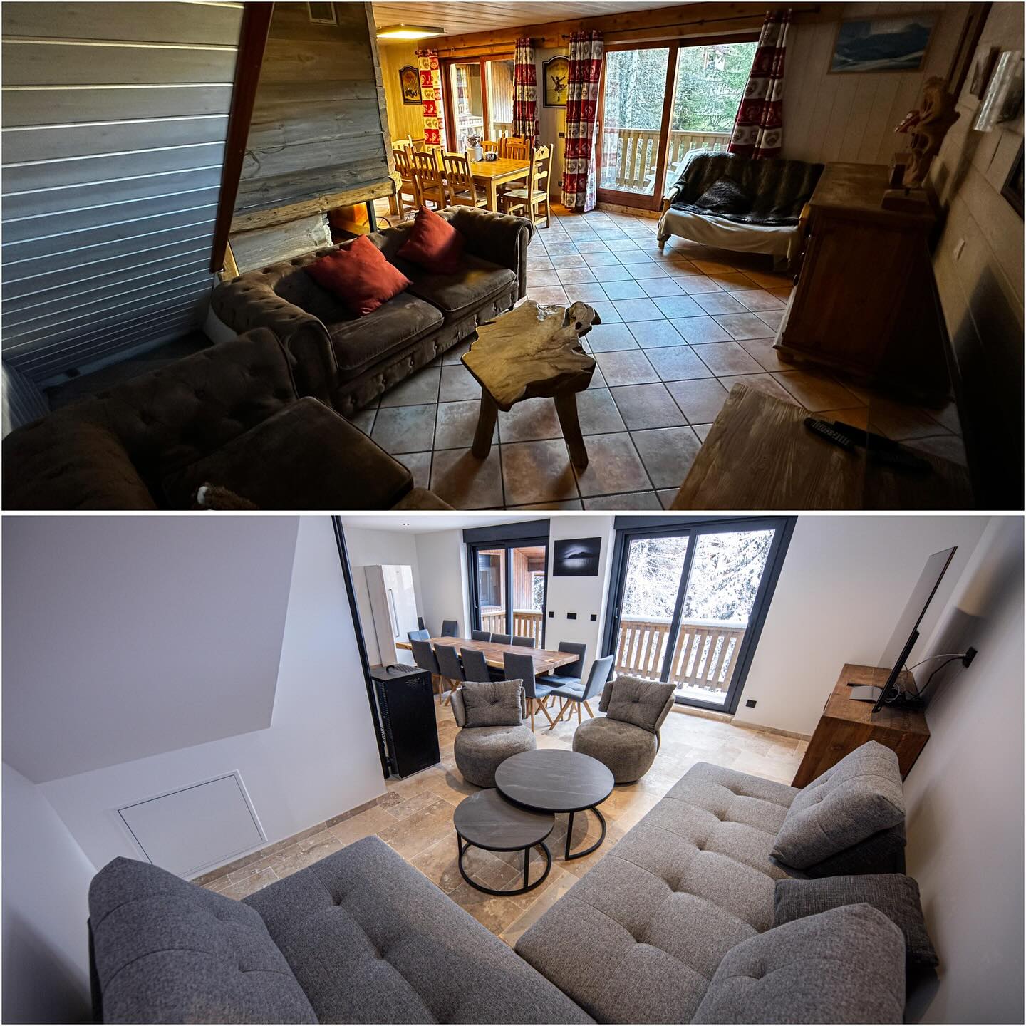 ✨ Transformation à La Plagne 1800 !✨ Voici le résultat de plusieurs mois de travail : un magnifique chalet…